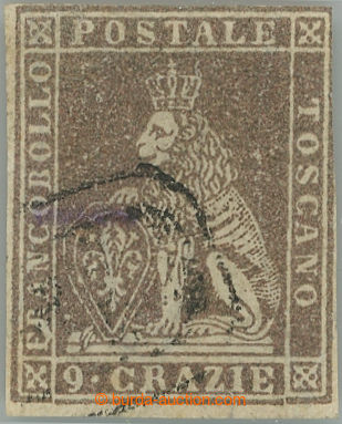 248178 - 1859 Sass.16, Lev 9Gr bruno lillaceo, PRŮSVITKA II. - SVISL