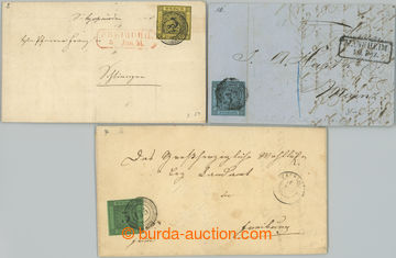 248209 - 1851-1858 3 dopisy s bádenskými trojkami Mi.2,6,8, Znak 3K