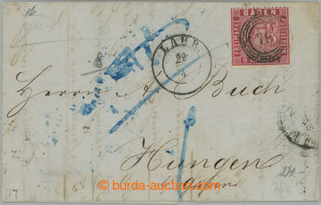 248210 - 1860 dopis s Mi.12, Znak 9Kr rosarot s perforací 13½, raz.