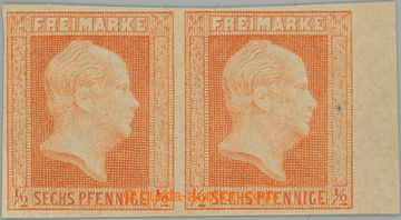 248216 - 1850 Mi.1, horizontal pair ½Sgr/6Pfg orange; very fine marg