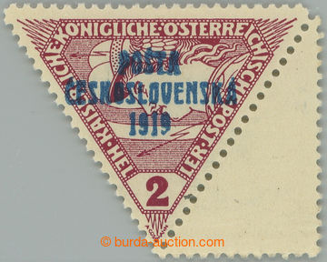 248324 -  Pof.55KN, Triangle 2h brown-red with unoverprinted polovič
