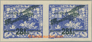 248332 -  PLATE PROOF  28Kč/200h blue, green overprint, horizontal p