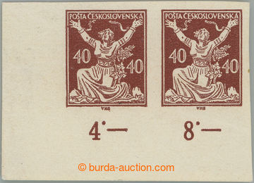 248341 -  Pof.154N, 40h brown imperforated, type II., L the bottom co