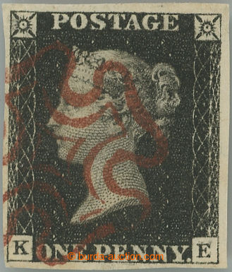 248389 - 1840 SG.2, PENNY BLACK black, plate 5, letters K-E, strike o