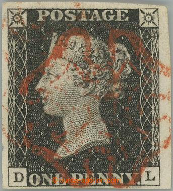 248391 - 1840 SG.2, PENNY BLACK černá, TD 6, písmena D-L, červen