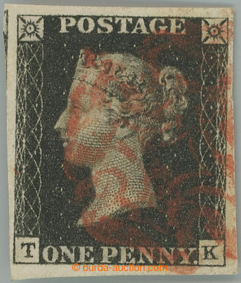 248395 - 1840 SG.2, PENNY BLACK black, plate 7, letters T-K, strike o