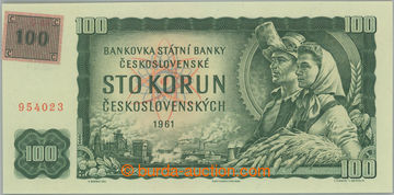 248474 - 1993 Ba.CZ1Ab1, 100Kčs 1961 with mounted revenue, issue II.