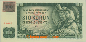 248528 - 1993 Ba.CZ1Ab1, 100Kčs 1961 s nalepeným kolkem, II. vydán