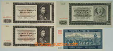 248530 - 1940-1942 Ba.33a, 35, 36, 39, sestava 4 bankovek: 100K 1940,