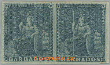 248554 - 1852 SG.4a, 2-páska Britannia (2P) greyish slate (šedo-bř