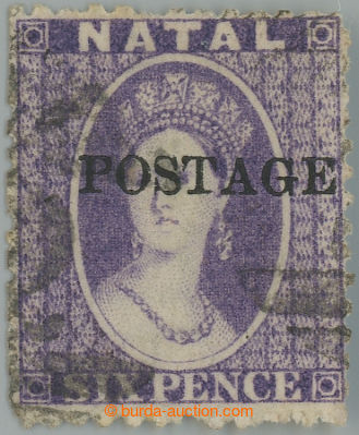 248564 - 1875 SG.83y, Victoria Chalon Head 6P violet, overprint POSTA