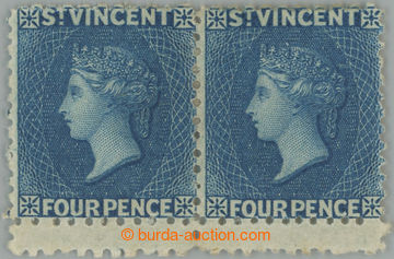248571 - 1862 SG.6, 2-páska Viktorie 4P modrá, bez průsvitky, perf