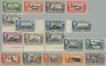 248629 - 1938-1950 SG.146-163, Jiří VI. - Motivy 1/2P-£1; kompletn
