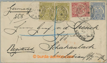 248646 - 1891 Reg letter from Pietersburgu via London to Germany (Sch