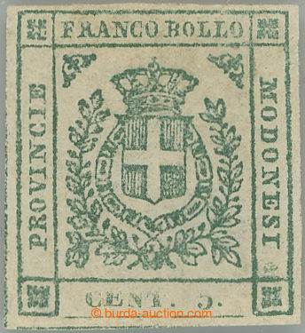 248692 - 1859 Sass.12, GOVERNO PROVVISORIO Znak 5C zelená; krásná 