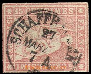 24876 - 1854 Mi.15II, 15Rp red, cut to frame from L side, c.v.. 50�