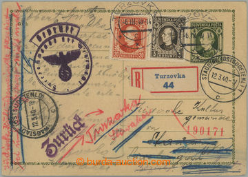 248764 - 1940 JUDAIKA / CDV2, dopisnice Hlinka 50h adresovaná jako R