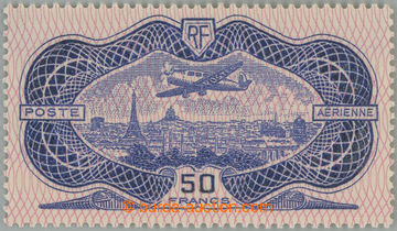 248823 - 1936 Mi.321, Airmail 50Fr violettblue / red; superb, c.v.. M