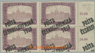 248915 -  Pof.111 VV, 50h fialová, pravý krajový 4-blok s výrazn�
