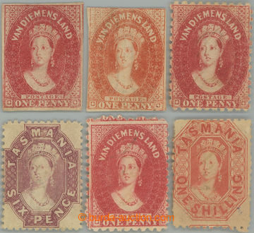 249016 - 1857-1870 SESTAVA / 6 zn. Viktorie Chalon Head, 2x nezoubkov