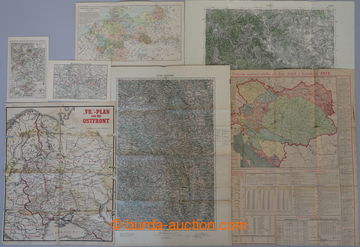 249100 - 1890-1960 [SBÍRKY]  MAPY / sestava 13ks různých map a pl