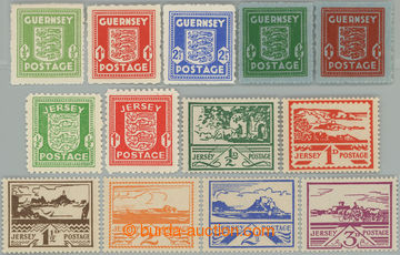 249117 - 1941-1944 KANALINSELN - GUERNSEY SG.1-5 and JERSEY SG.1-8, c