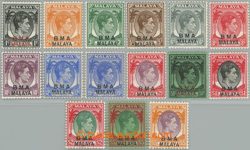 249143 - 1945-1948 SG.1-18, Jiří VI. 1c - $5 s přetiskem BMA MALAY