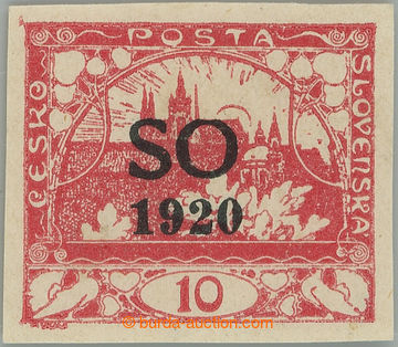 249259 -  Pof.SO(4)N, unissued 10h red with black overprint; hinged, 