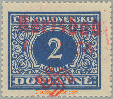 249318 - 1938 KARLSBAD / Mi.38, Doplatní 2Kč modrá, červený pře