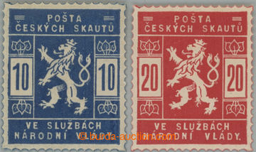 249328 - 1918 Pof.SK1-2, 10h modrá a 20h červená; svěží, zk. Gi