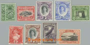 249384 - 1942-1949 SG.74-82, Motives and queen Salote ½P - 5Sh; comp