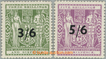 249387 - 1940 SG.F187-188, postally fiscal overprint Coat of arms 3Sh