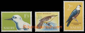 24946 - 1965 Mi.52 - 54, birds, nepatr. hinged, c.v.. 14MiM.