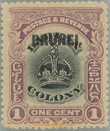 249480 - 1906 SG.11a, labuanská Koruna 1c černá / fialová s přet