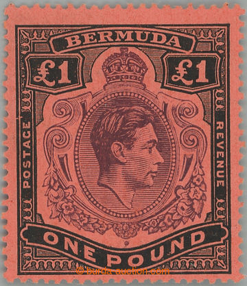 249492 - 1943 SG.121cb, Jiří VI. £1 deep reddish purple and black 