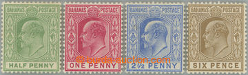 249522 - 1906-1911 SG.71-74, Edvard VII. ½P - 6P, kompletní řada, 