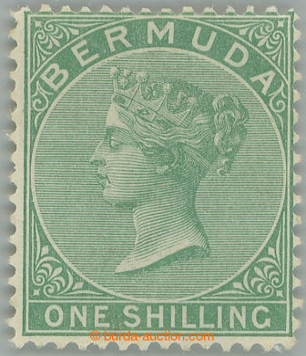 249562 - 1865 SG.8, Victoria 1Sh green, wmk Crown CC; c.v.. £350, fi