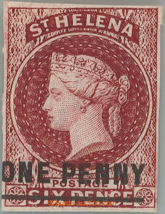 249619 - 1863 SG.4, overprint Victoria 1P/6P lake; fine, c.v.. £160