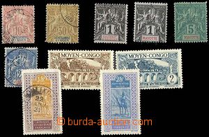 24970 - 1892 sestava různých známek : Senegambie a Niger, Mi.5, 9