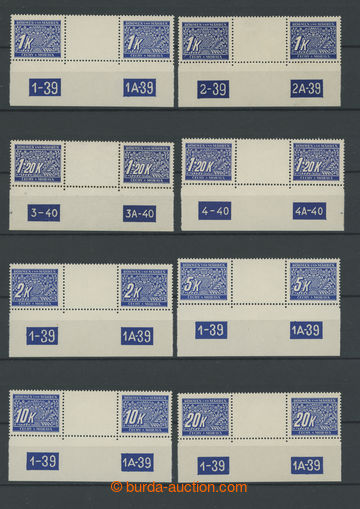 249722 - 1939 Pof.DL1-DL14, základní řada 24ks 2-zn. trhaných mez