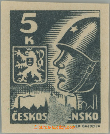 249732 -  Pof.355 production flaw, Košice-issue 5 Koruna dark grey, 