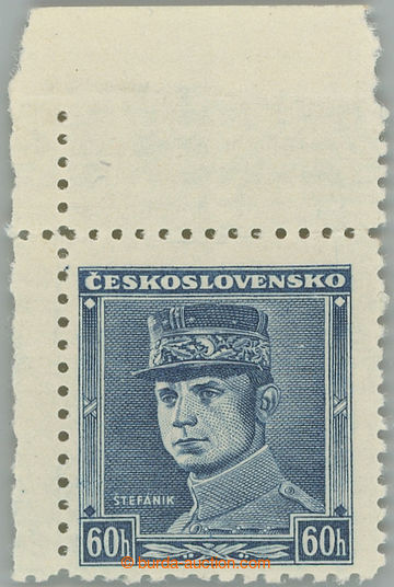 249789 - 1939 Sy.1, Štefánik 60h modrá, levý horní rohový kus; 