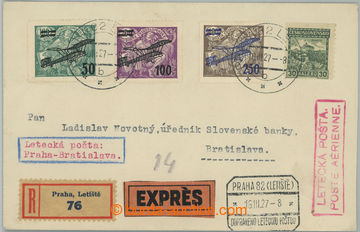 249794 - 1927 R+Ex+Let-dopis do Bratislavy, vyfr. mj. kompletní II. 