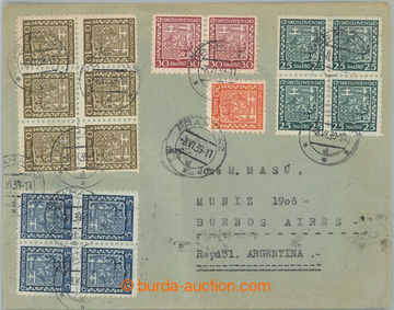249798 - 1939 dopis do Buenos Aires, vyfr. zn. emise Znak, 5h, 10h a 