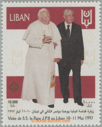 249836 - 1999 Mi.1382, Visit pope 10000L£ with golden additional-pri