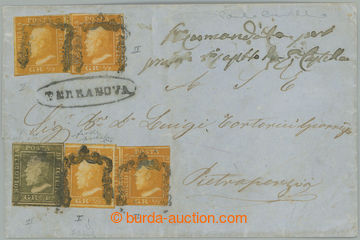 249840 - 1859 letter to Pietraperzia with 1x Ferdinand II. ½Gr orang
