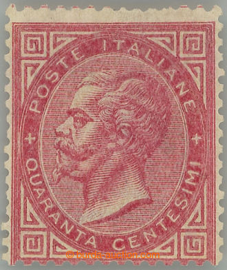 249847 - 1863 Sass.T20, Victor Emmanuel II. 40C rosso carminio,Torino