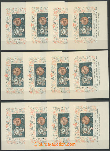 249866 - 1963 Pof.A1308, miniature sheet Cosmos, complete set 12 pcs 