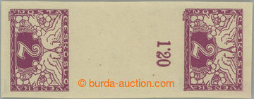 249914 - 1919 Pof.S1Ms(2), 2h fialová, nepřeložené 2-zn. svislé 
