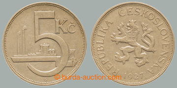 249923 - 1927 ČSR I. / 5 koruna 1927; drobné rysky, vzácný a hled